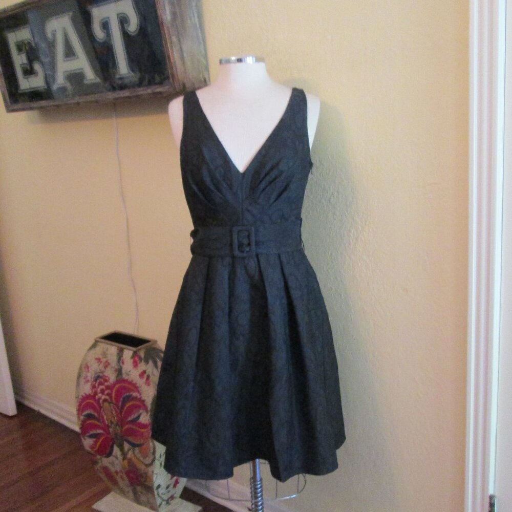 Gorgeous Black Sexy Classy Lace Dress Empire Belted Waist